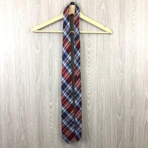 CHAPS Red, White, and Blue Plaid Necktie